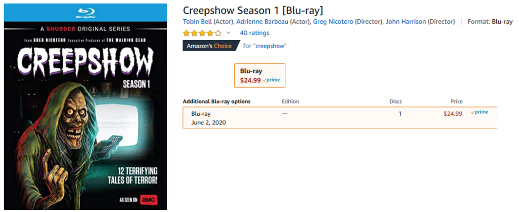 Creep Show on Blu-ray cover