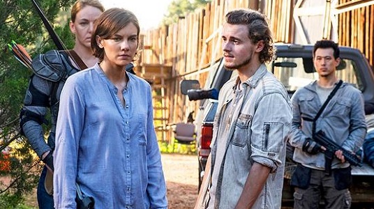 Callan McAuliffe and Lauren Cohan in "The Walking Dead"