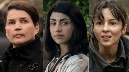 Julia Ormond (Elizabeth), Alexa Mansour (Hope) and Annet Mahendru (Huck) of "The Walking Dead: World Beyond" on AMC