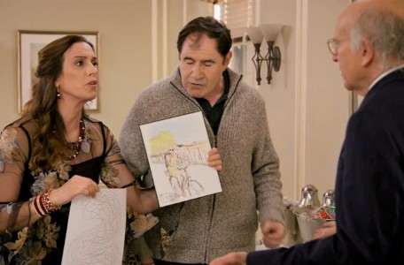 Lisa Arch with Richard Kind and Larry David on "Curb Your Enthusiasm"