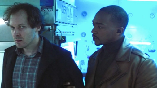 Olli Haaskivi and Anthony Mackie in "The Falcon and the Winter Soldier" on Disney+