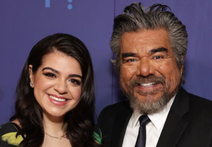 NBCUNIVERSAL EVENTS -- NBCUniversal Press Tour, January 15, 2023 -- Pictured: (l-r) NBC’s “Lopez vs. Lopez”, Mayan Lopez, George Lopez -- (Photo by: Todd Williamson/NBCUniversal)