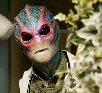The alien from "Resident Alien" on Syfy