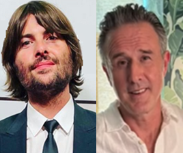 Robert Schwartzman and David Arquette of "The Good Half," out in theaters now (photos from their Instagrams)