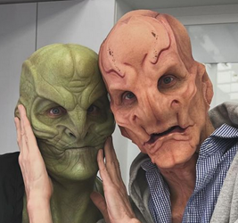 Doug Jones (Saru) and Elias Toufexis (L'ak) of "Star Trek: Discovery" on Paramount+ Photo from Toufexis' Instagram