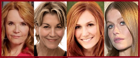 Lea Thompson, Schuyler Fisk, Genevieve Angelson and Wendie Malick of "The Chicken Sisters" on Hallmark+