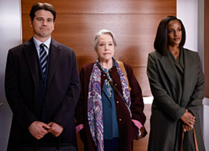 Jason Ritter, Kathy Bates and Skye P. Marshall star in "Matlock" on CBS.