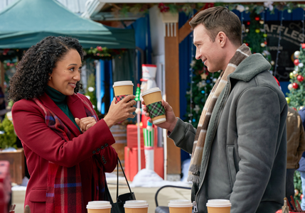 Scouting for Christmas A single mom tries to make her daughter’s Christmas special since her dad is working overseas for the holidays. She partners with her daughter’s favorite baker for the Holiday Ball. Photo: Tamera Mowry-Housley, Carlo Marks Credit: ©2024 Hallmark Media/Photographer: Syd Wong