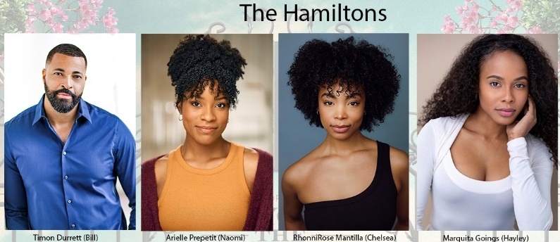 Timon Durrett stars as Bill Hamilton, Arielle Prepetit stars as Naomi Hamilton Hawthorne, RhonniRose Mantilla stars as Chelsea Hamilton, and Marquita Goings stars as Hayley Lawson in "Beyond the Gates" on CBS daytime and on Paramount+.