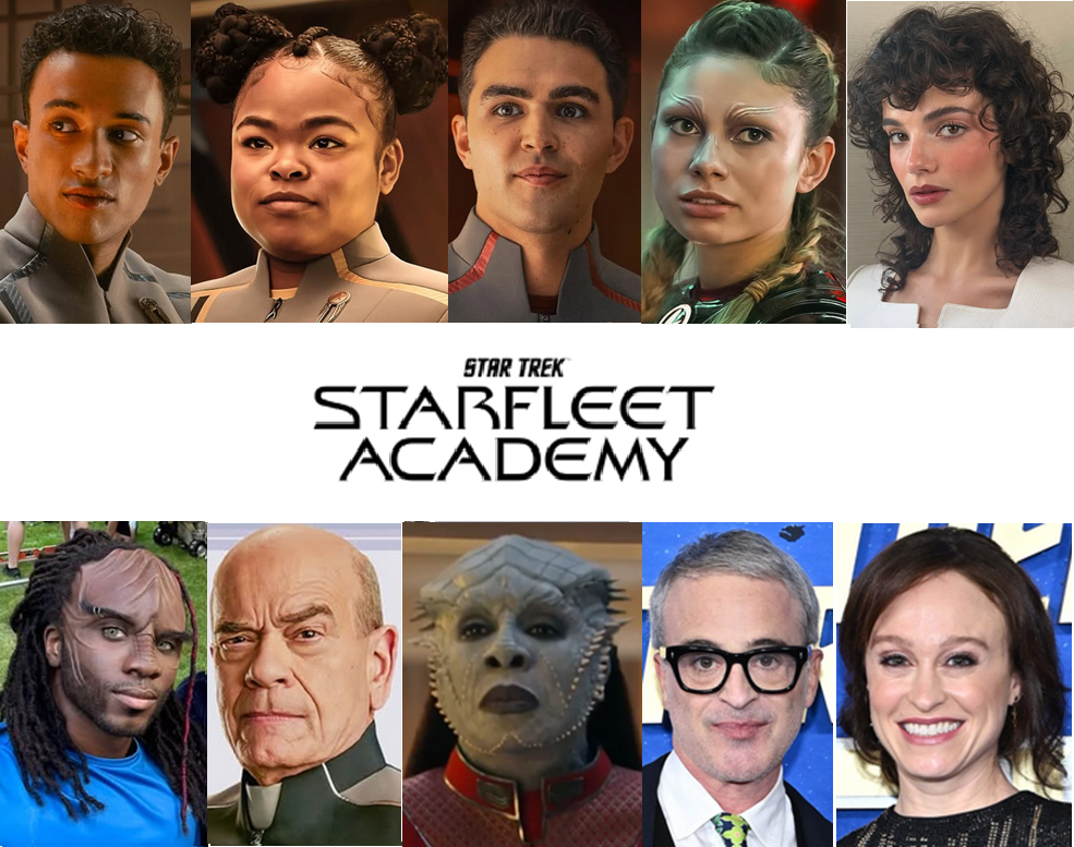 Cast members and EPs of "Star Trek: Starfleet Academy" on Paramount+ (banner) photos from Instagram