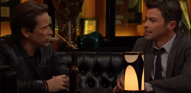 Matt (Roger Howarth) and Detective James Burrow (Matt Cohen) on "The Young and the Restless" on CBS. (Photo from screencap)