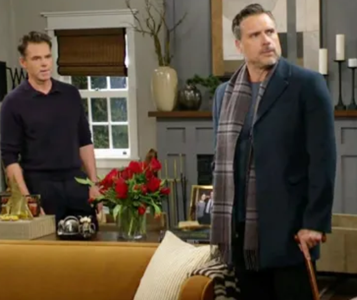 Billy (Jason Thompson) and Nick (Joshua Morrow) on Y&R 2/17/26 (screencap)