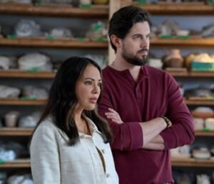 Chris McNally and Janel Parrish star in "Two for Tee" on Hallmark