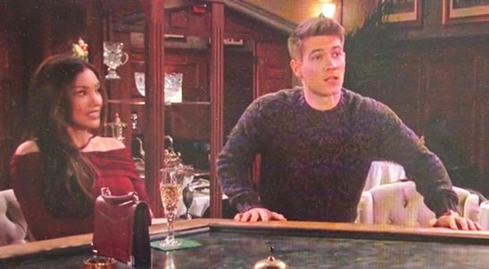 Audra (Zuleyka Silver) and Noah (Lucase Adams) on "Young and the Restless" on CBS/Paramount+ (screencap)