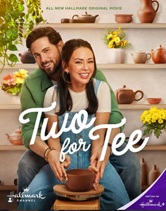 Key art for "Two for Tee" on Hallmark, starring Chris McNally and Janel Parrish star in