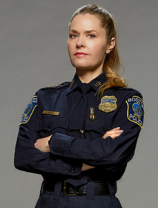 Maggie Lawson stars in "Boston Blue" Fridays on CBS. Photo from Paramount press site