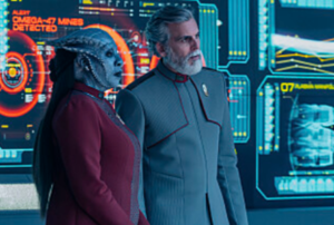 Lura Thok and Charles Vance of "Star Trek: Starfleet Academy"