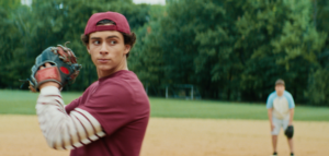 Mike (Logan Gray) pitching in the movie "American Summer" (photo from PR)